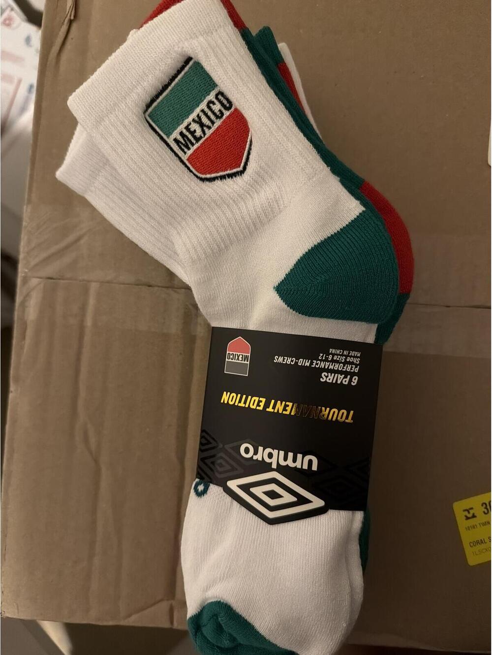 Umbro Mexico Soccer Crew Socks White Green Red New With Tags